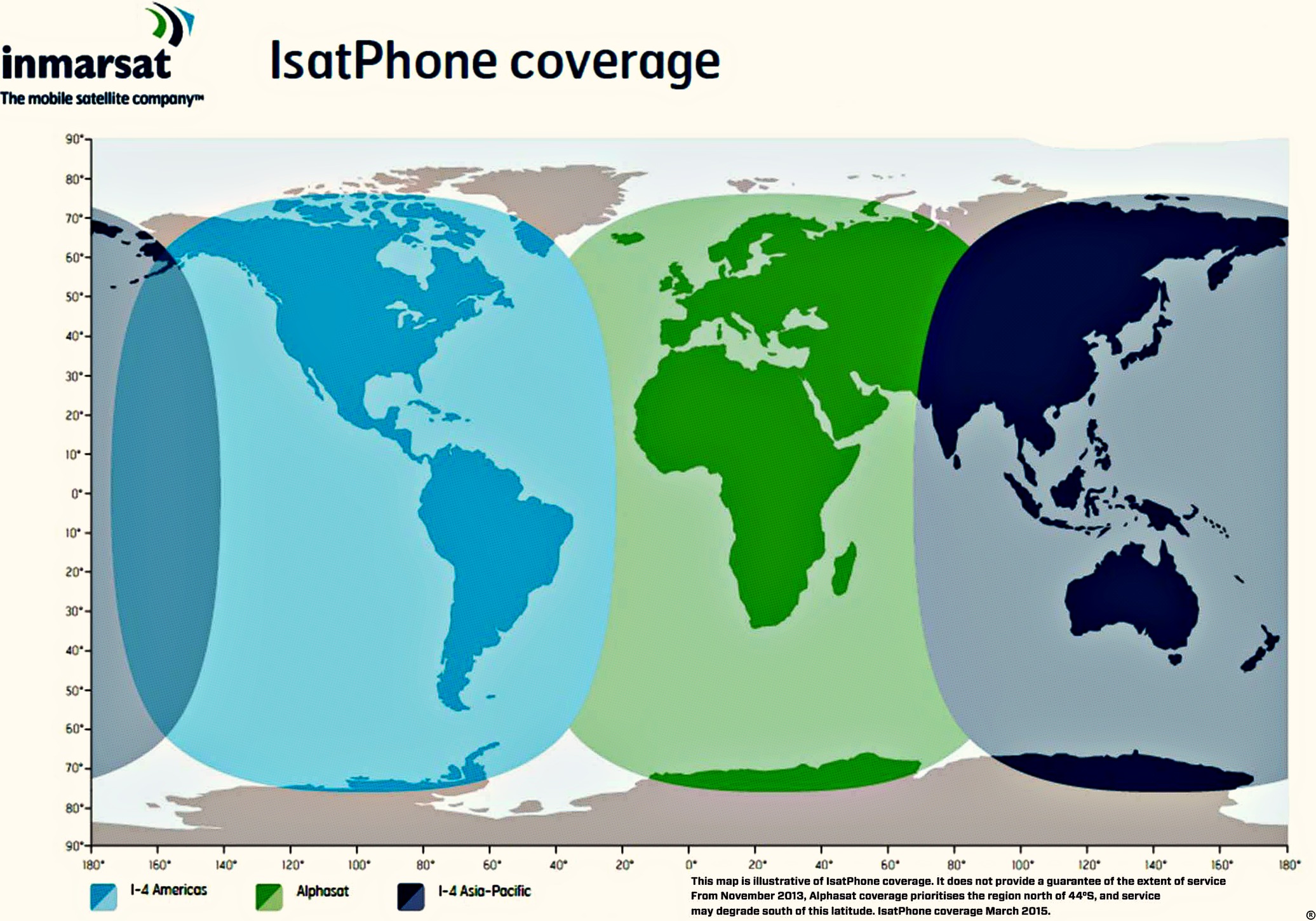 Inmarsat IsatPhone Coverage Map